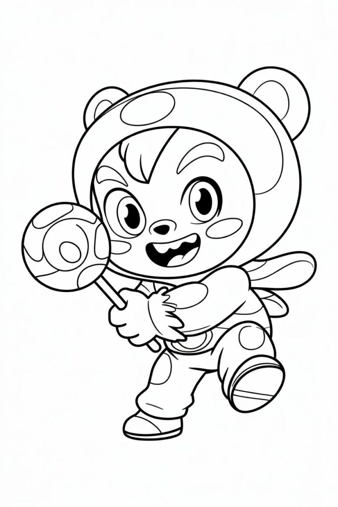 Pagina da colorare di Nita versione carina da Brawl Stars