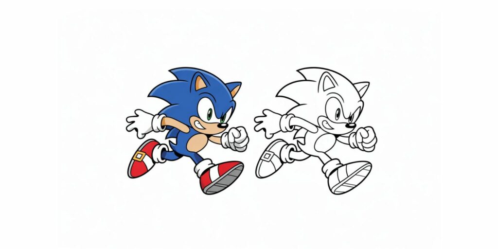 sonic da colorare